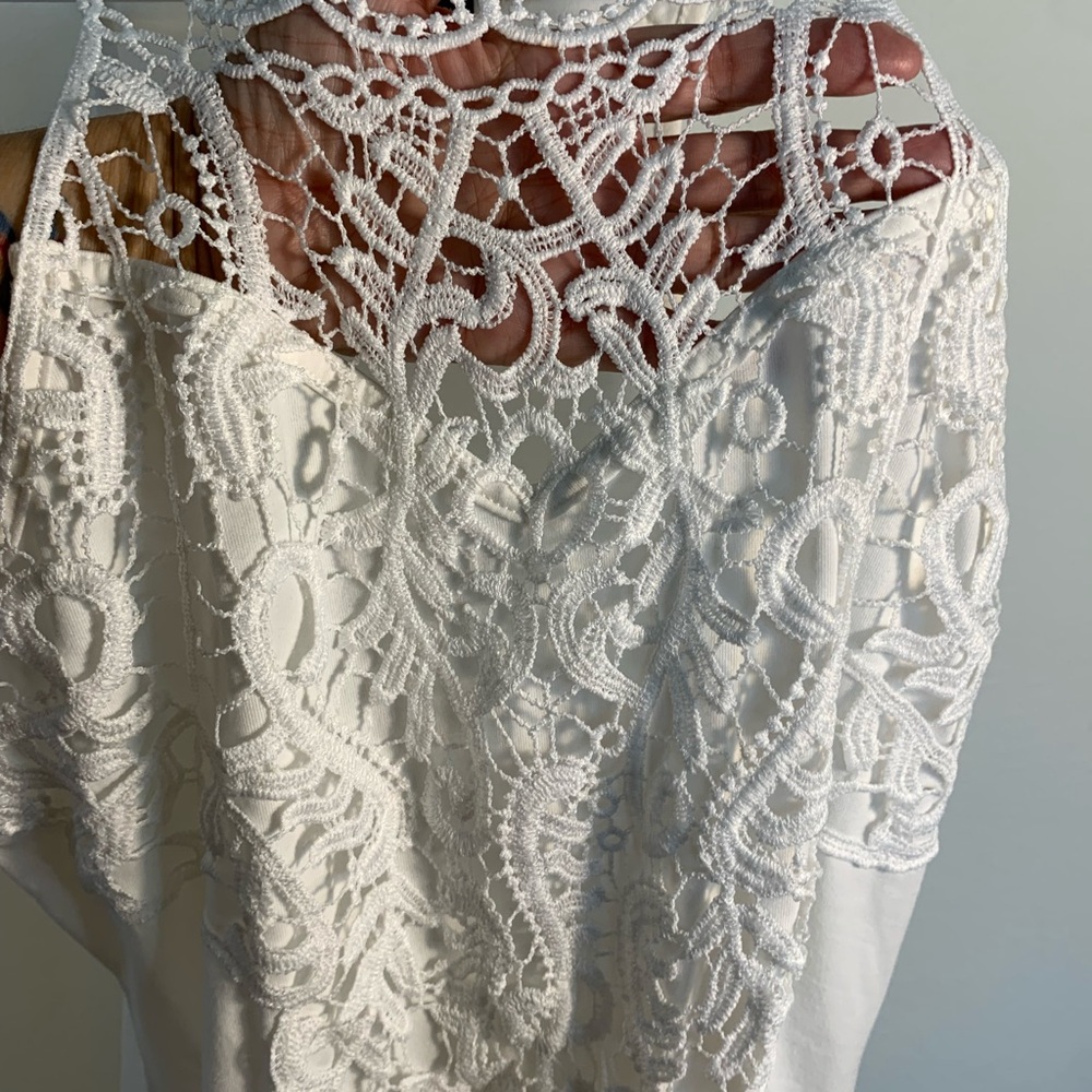 Elegant White Lace Tank Top